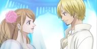 Pudding and Sanji as seen in the anime (Image via Toei Animation)